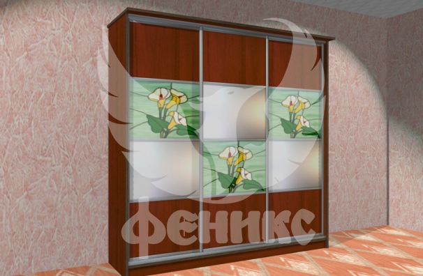 Шкаф купе витраж Желтые ирисы